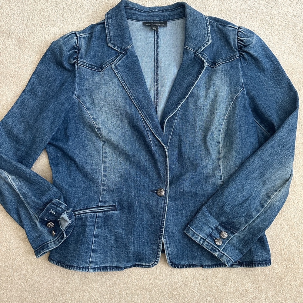 INC International Concepts Blue Jean Jacket Classic Design